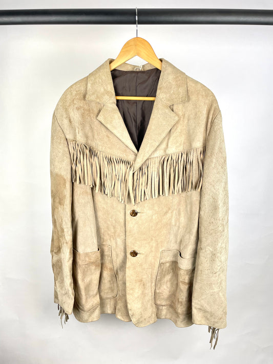 Vintage 90s Tassel Suede Long Jacket