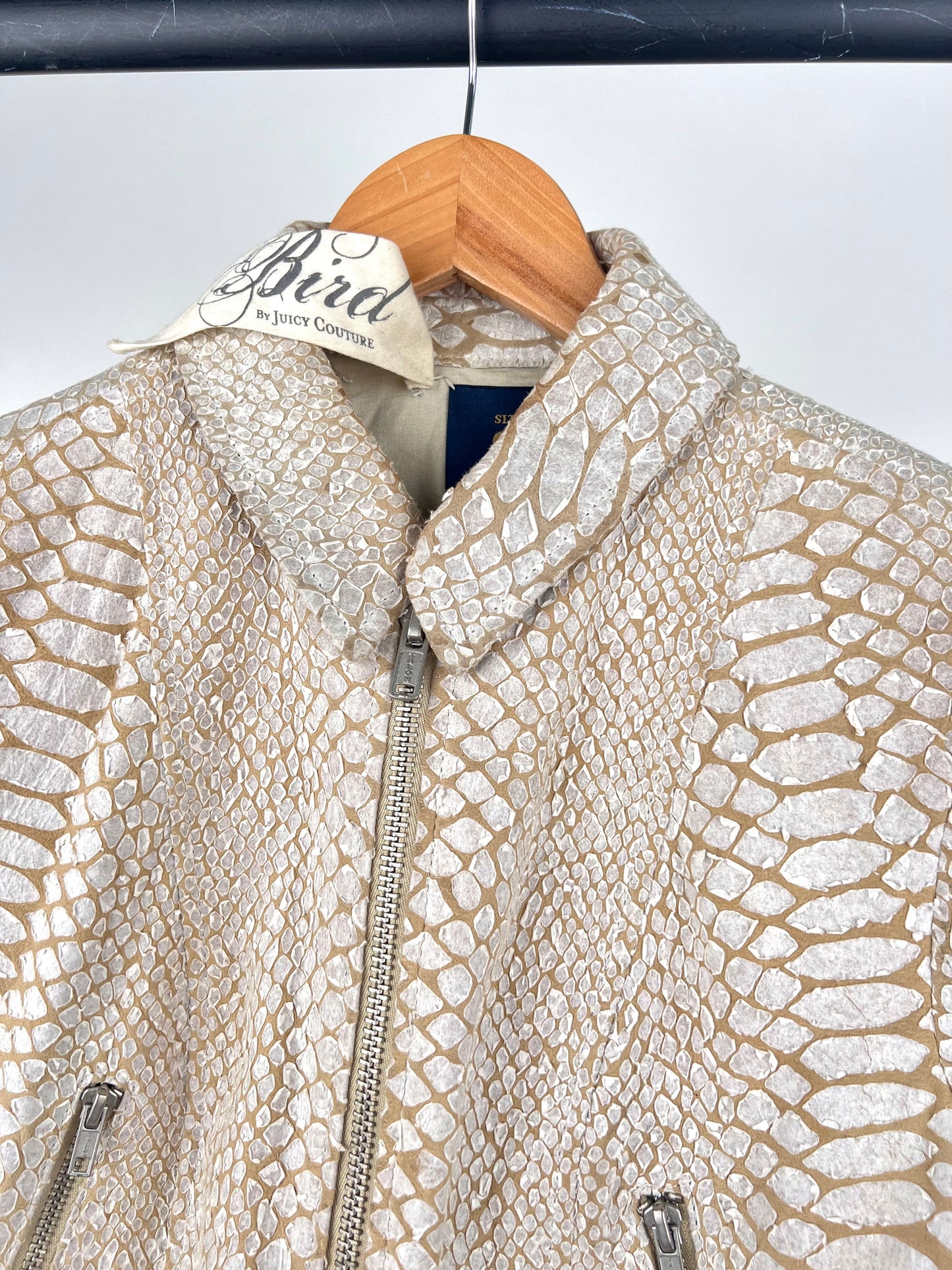 Vintage 90s Juicy Snakeskin Leather Jacket