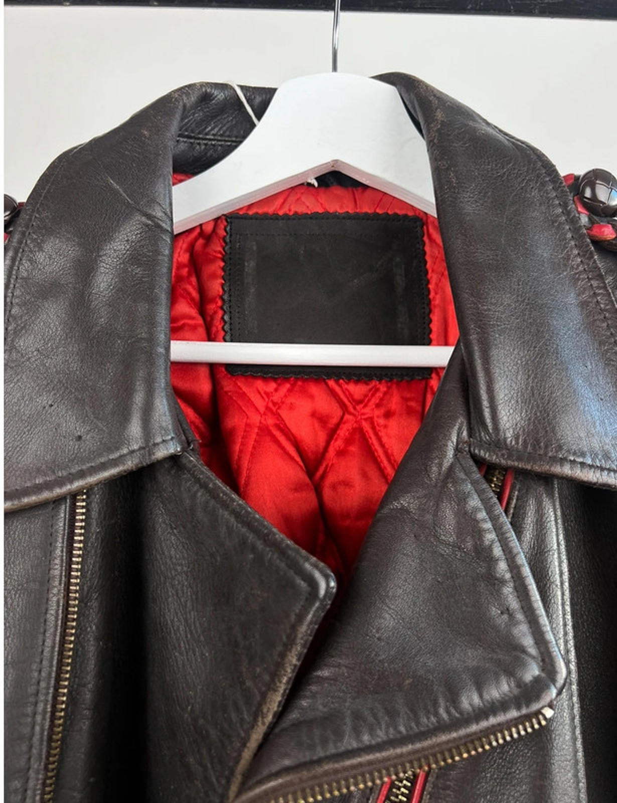 Vintage 50s Leather Cropped Biker Jacket