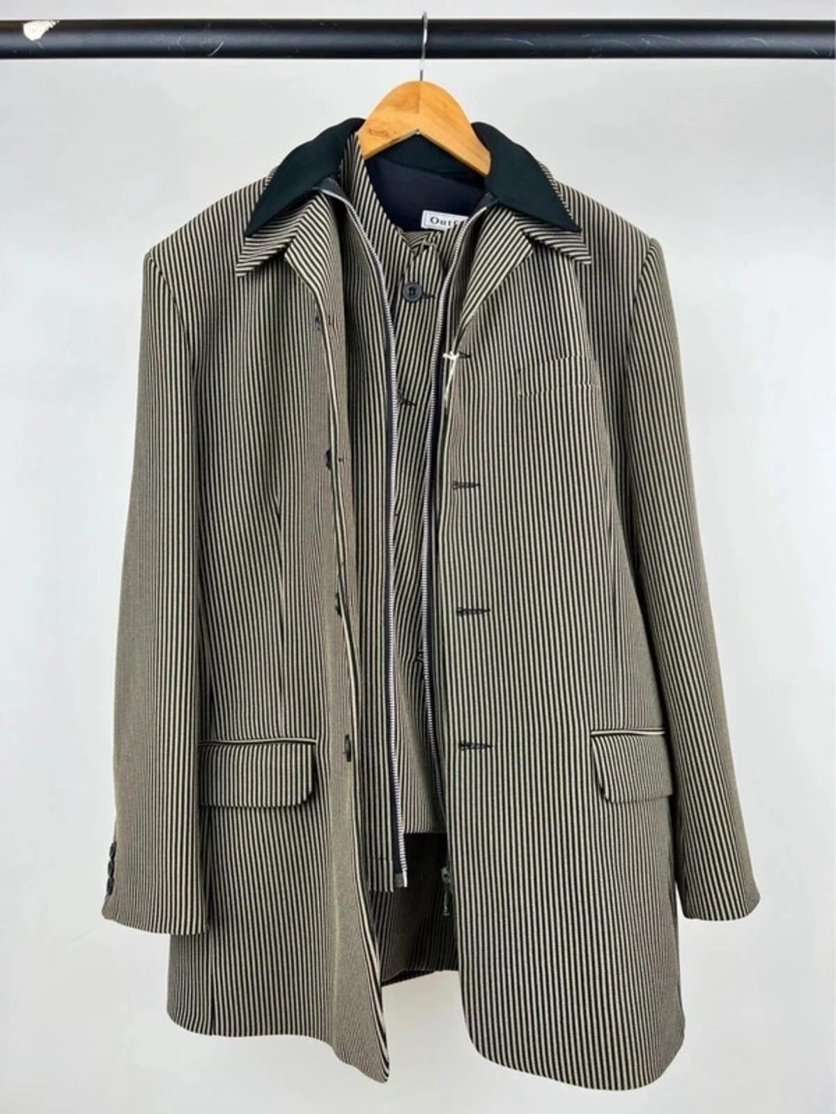 Vintage 90s Outfit Four Piece Stripe Suit