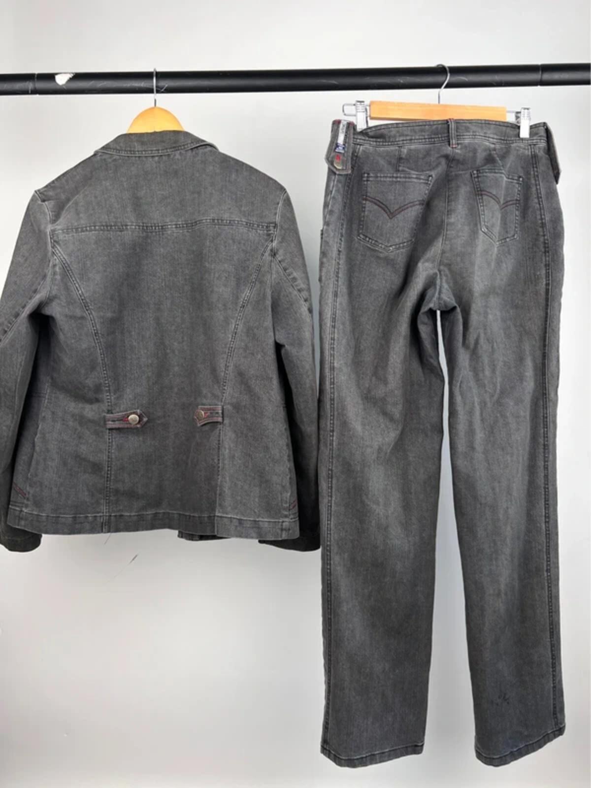 Vintage 90s La Strada Denim Two Piece Suit