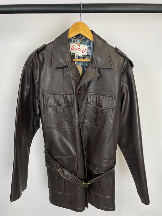 Vintage 90s Selrig Long Leather Jacket