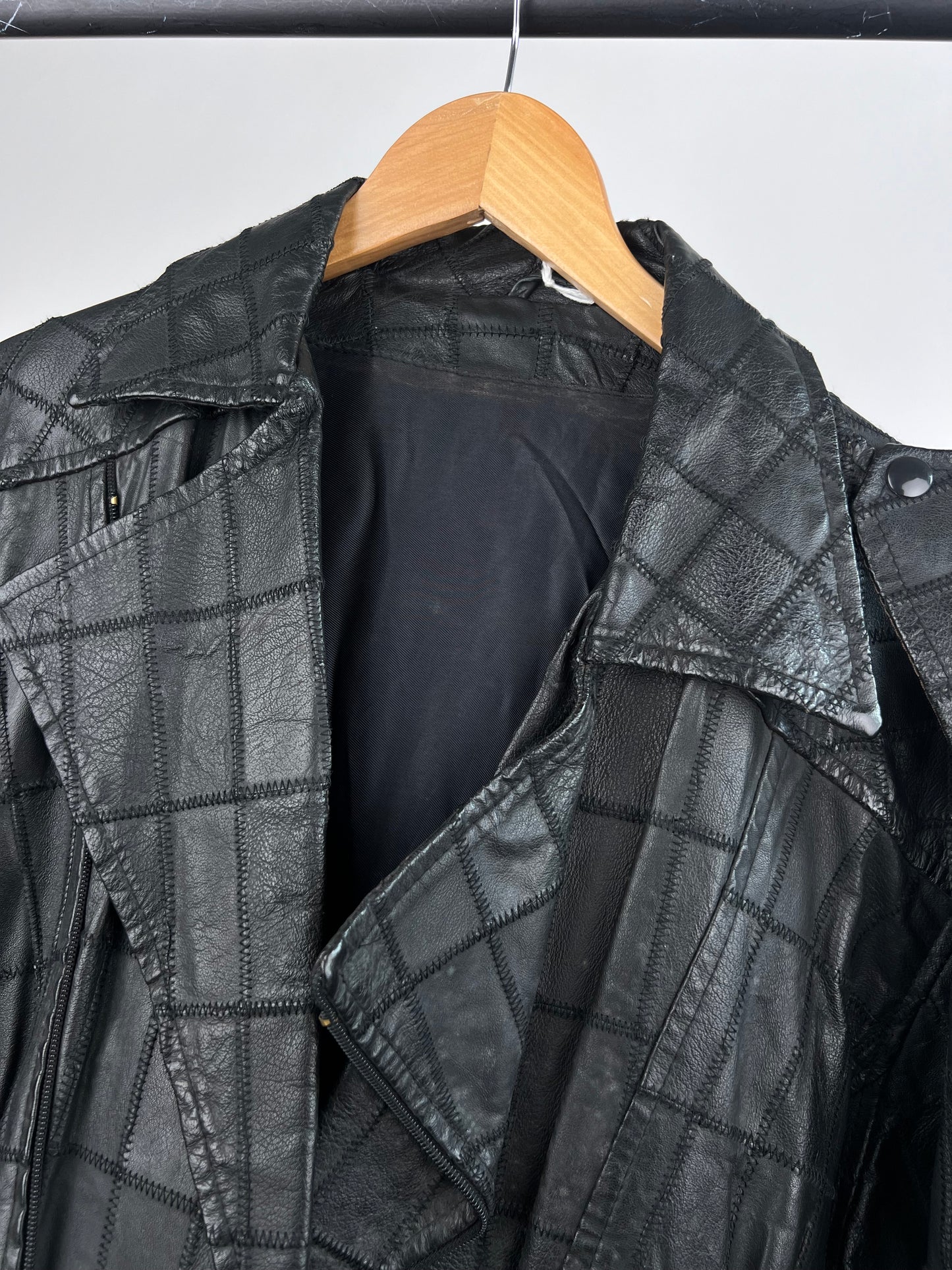 Vintage 90s Patchwork Leather Jacket