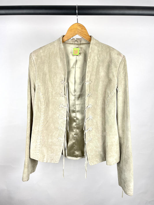 Vintage 90s tallZone Suede Tassel Jacket