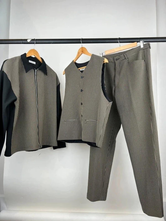 Vintage 90s Outfit Four Piece Stripe Suit