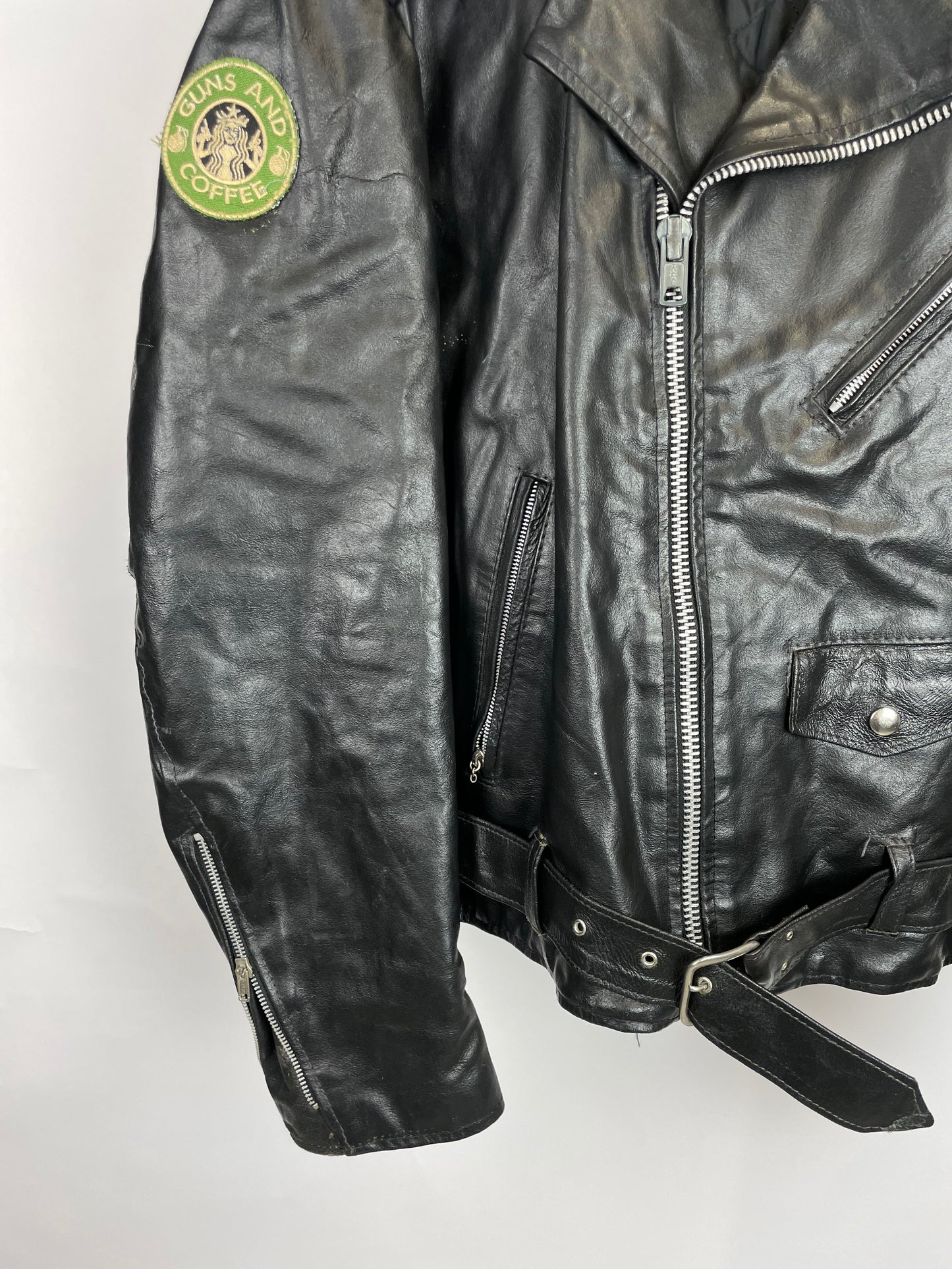 Vintage 80s Classic Studded Leather Biker Jacket