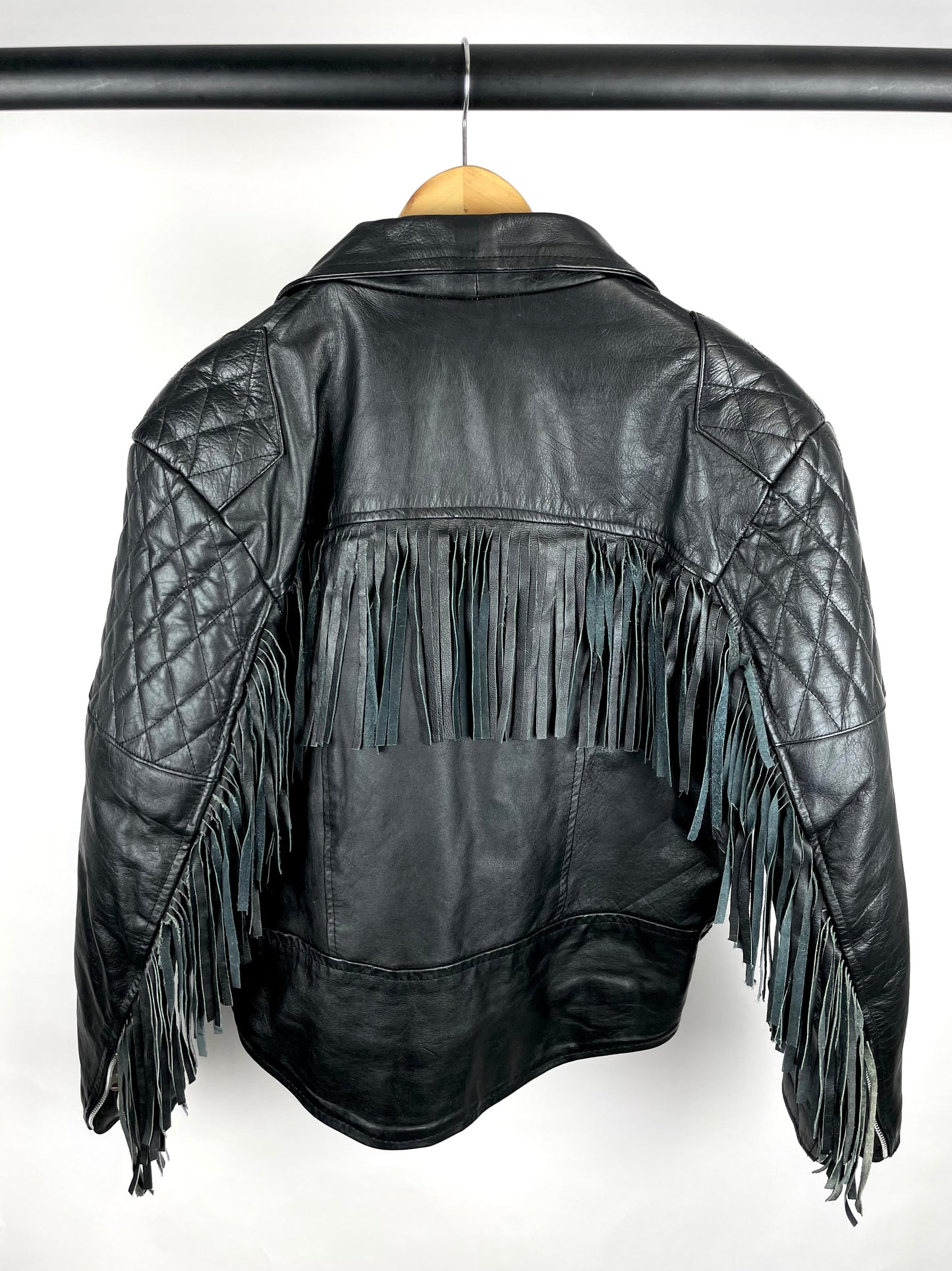 Vintage 90s BASHIR Tassel Leather Jacket
