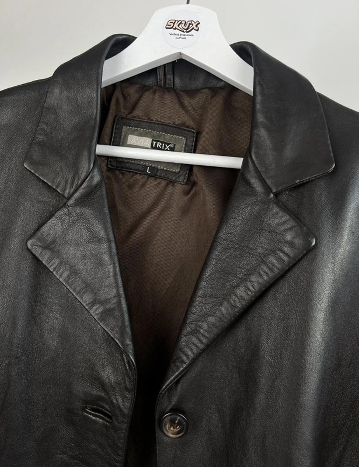 Vintage 90s Long Leather Coat