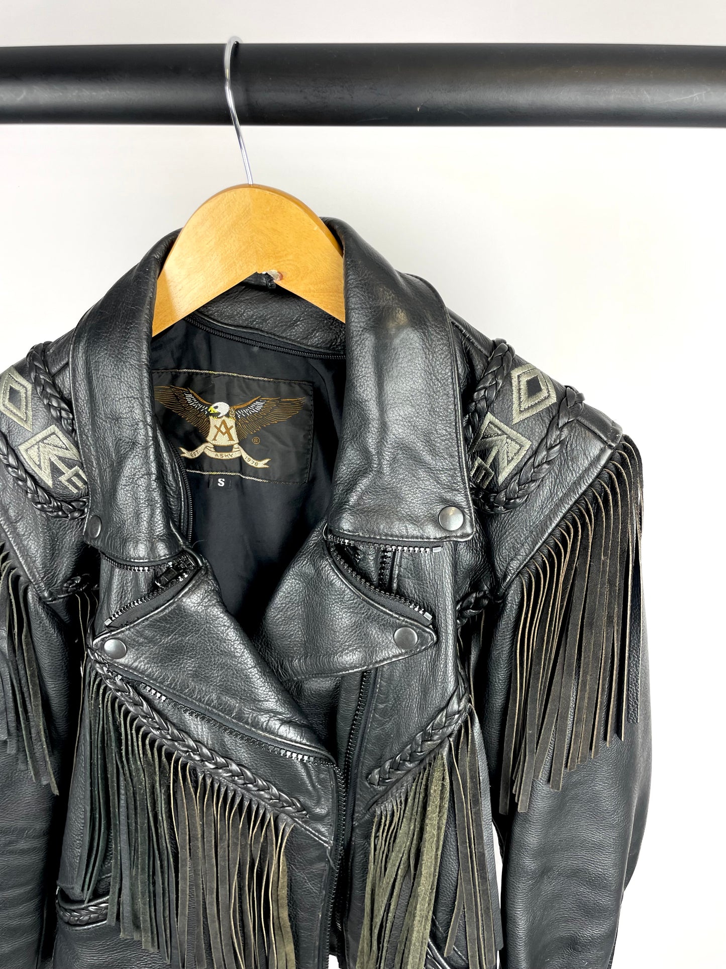 Vintage 90s Ashy Est. 1978 Leather Tassel Jacket