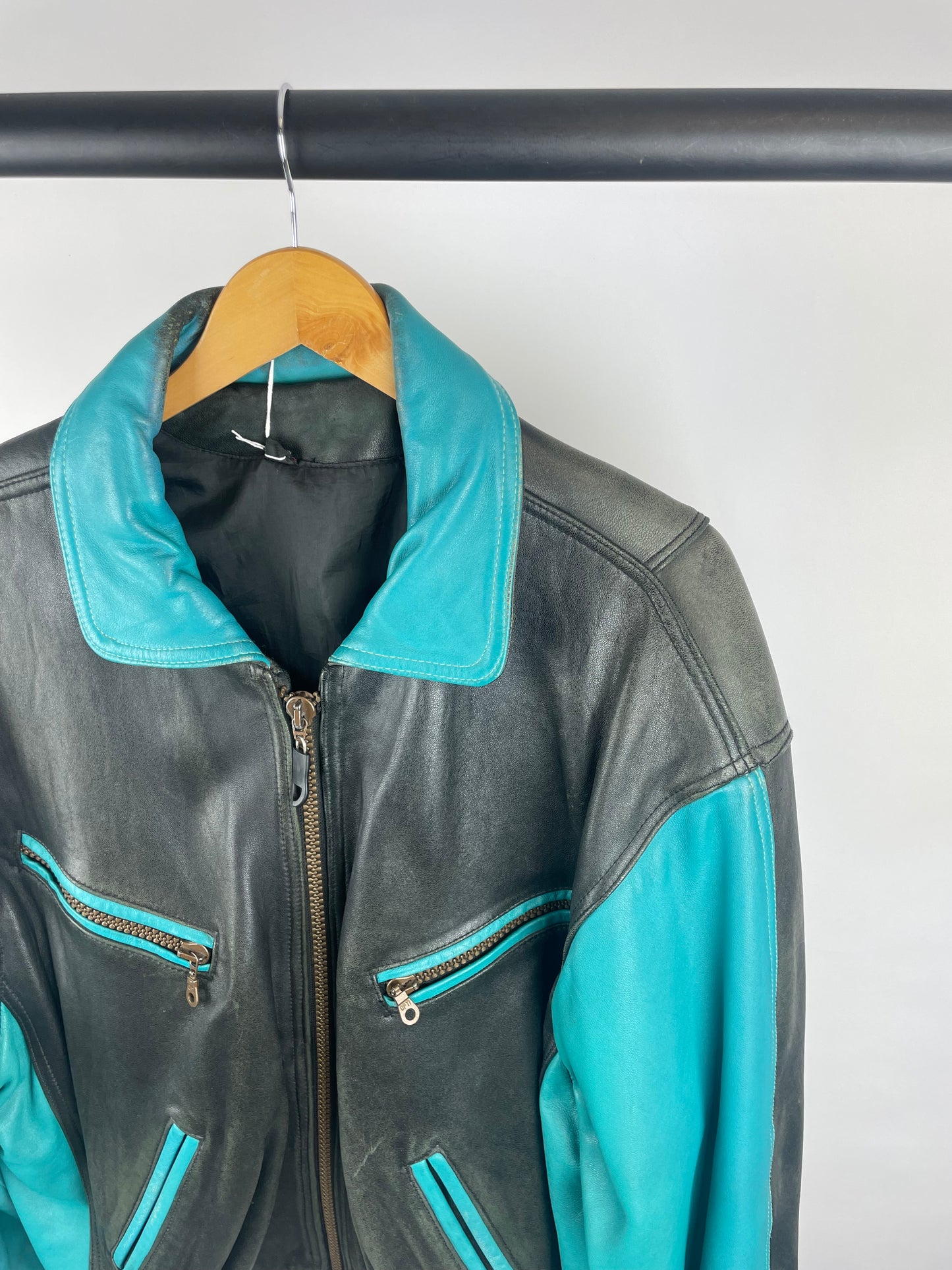 Vintage 90s Bomber Leather Jacket