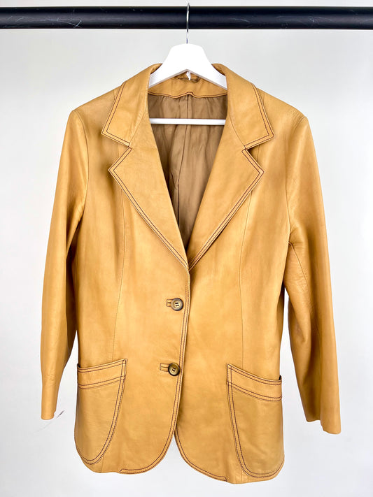 Vintage 90s Tan Leather Jacket