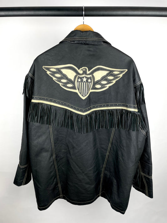 Vintage 90s Michael Hoban Tassel Leather Jacket