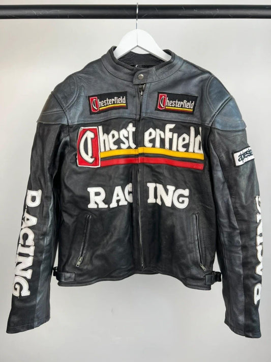 Vintage 90s Chesterfield Leather Biker Jacket