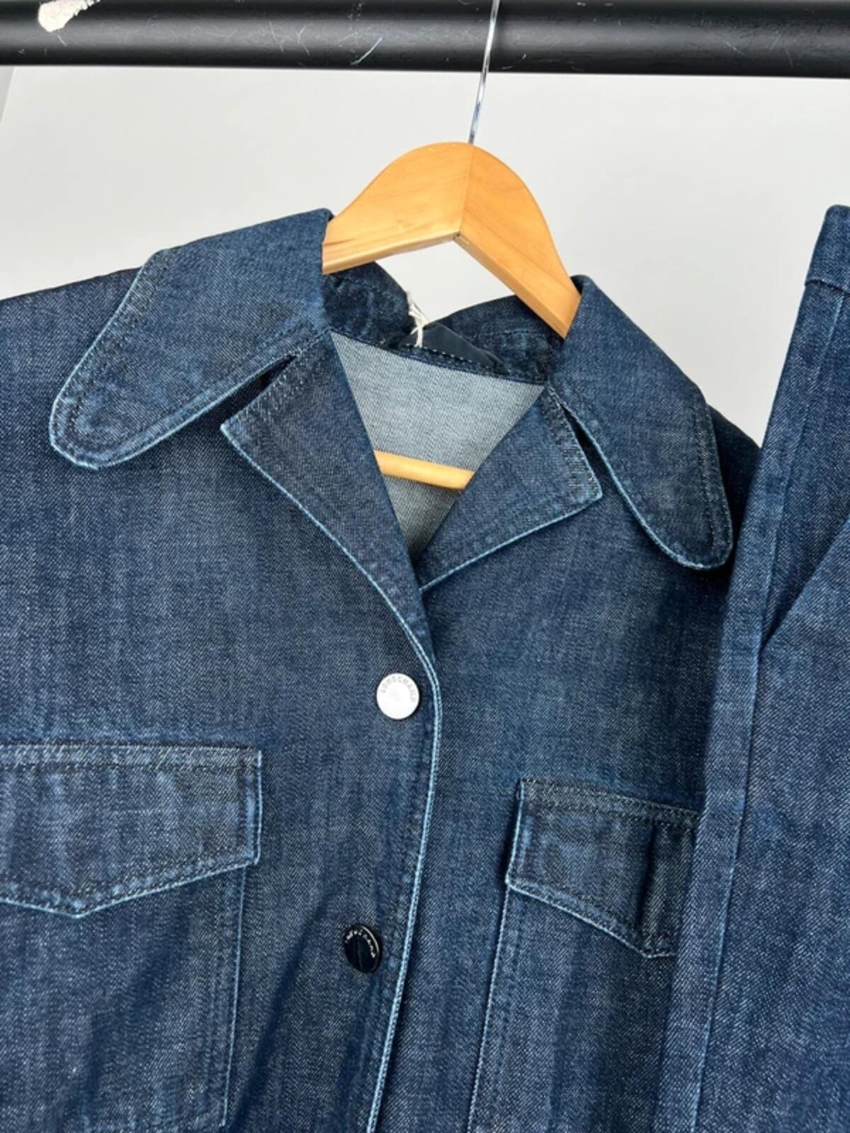 Vintage 60s Denim Two Piece Flared Suit