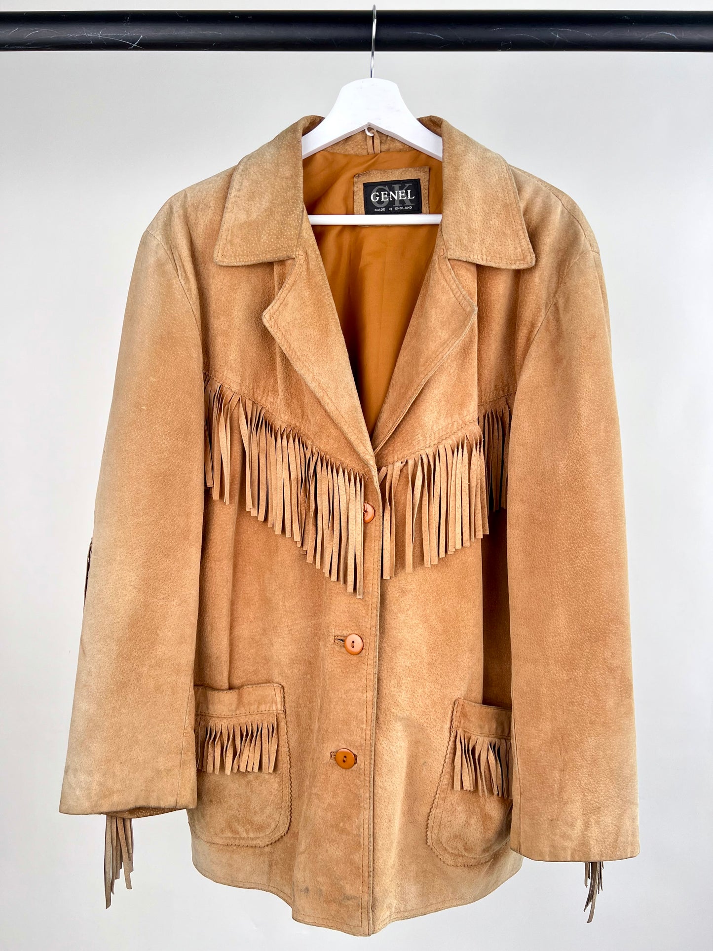 Vintage 90s Tassel Suede Long Jacket