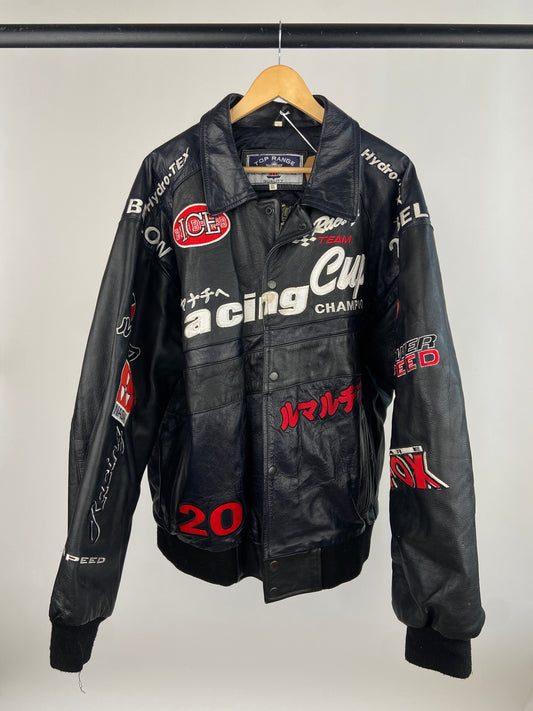 Japanese Racing Cup Champion 90s Nascar Leather Motorbike Jacket