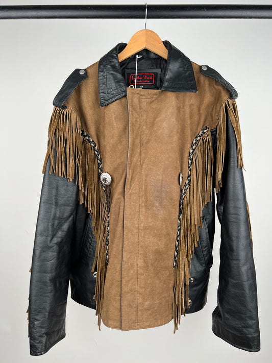 Vintage 90s Leather Tassel Jacket