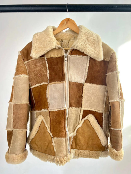 Vintage 70s Patchwork Sheepskin Jacket