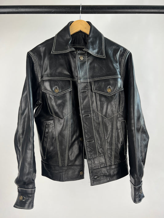 Vintage 90s Leather Trucker Jacket
