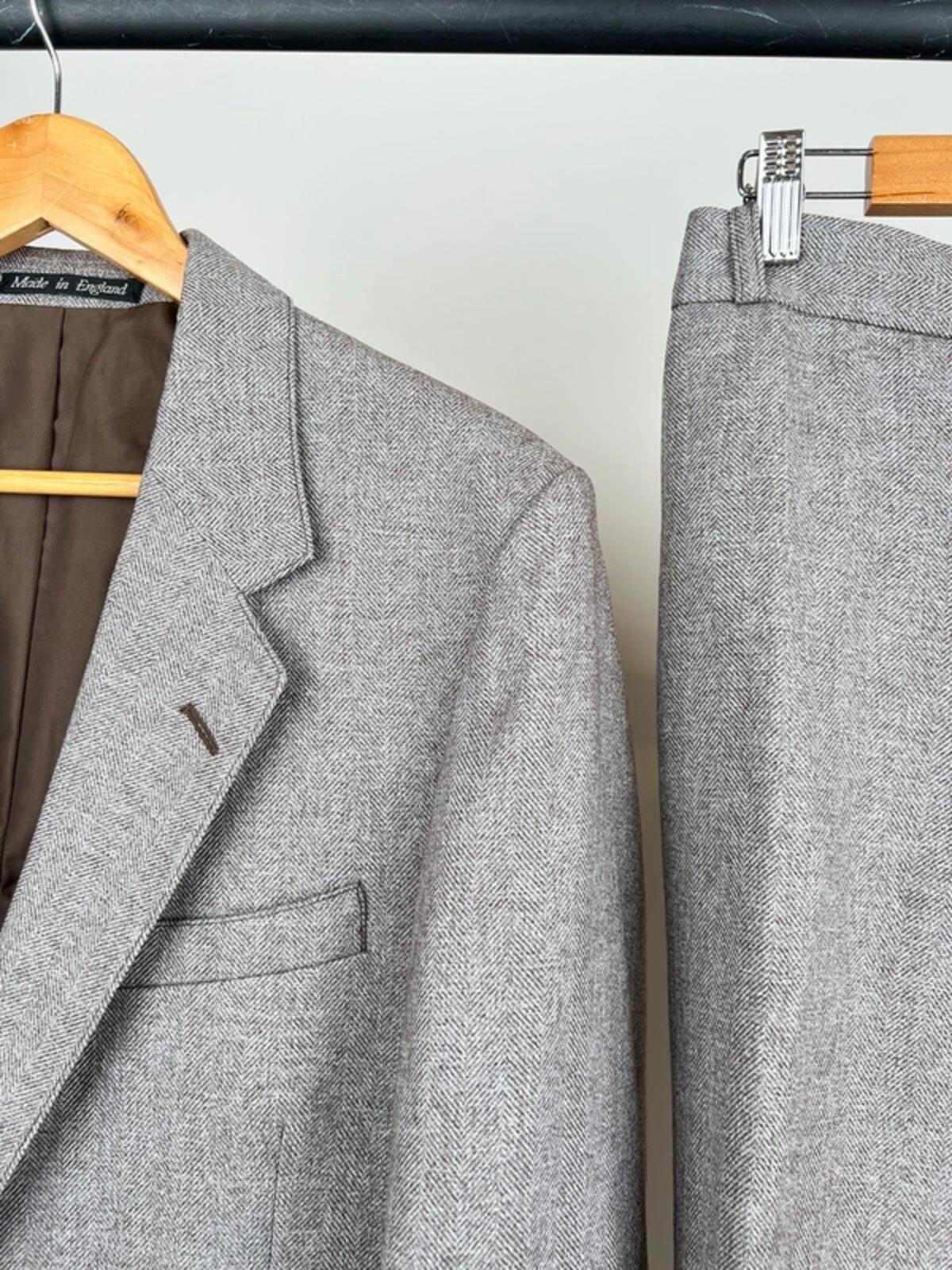 Vintage 90’s Herringbone Tailored Suit