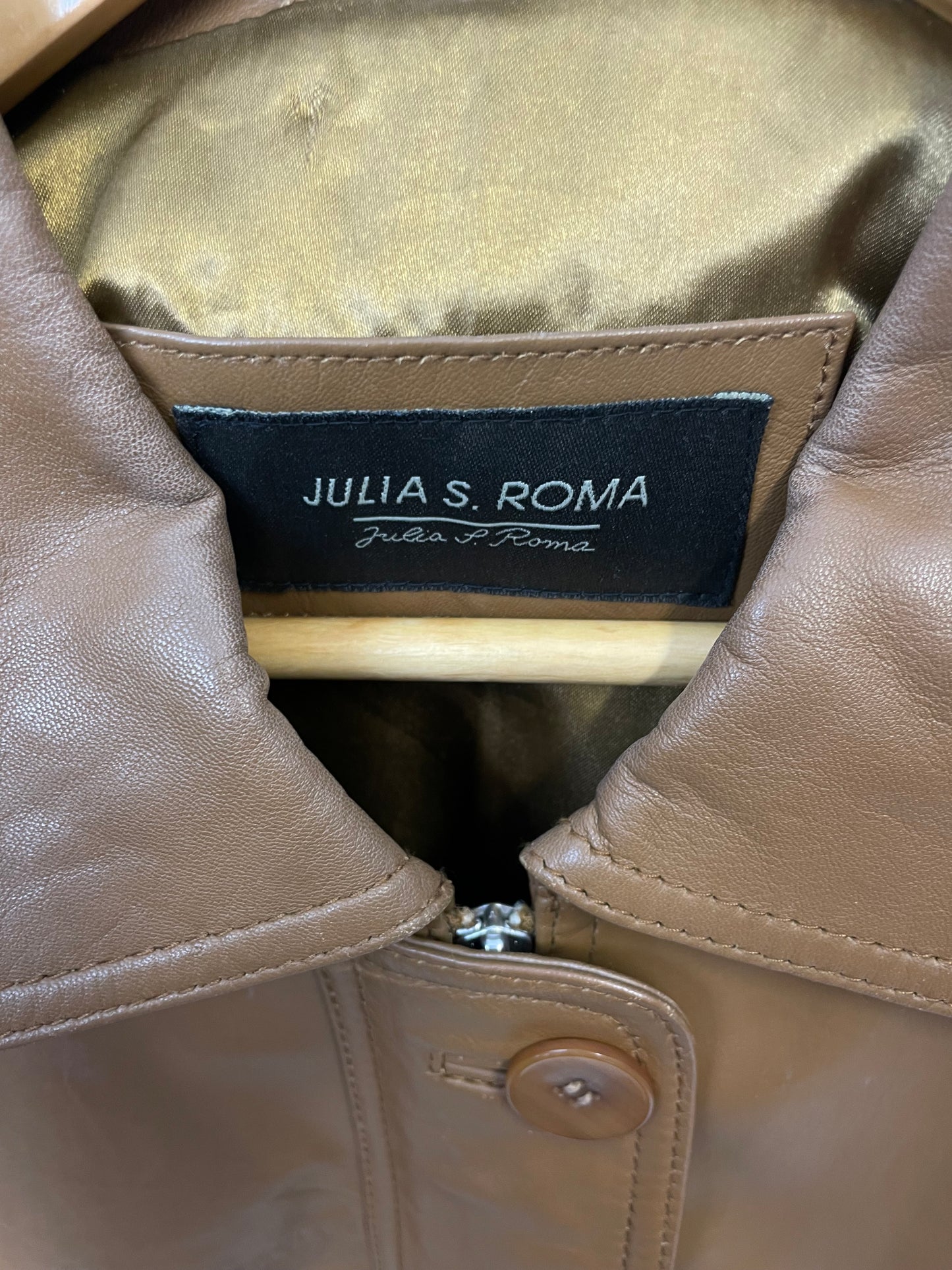 Vintage 90s Julia’s Roma Long Leather Jacket