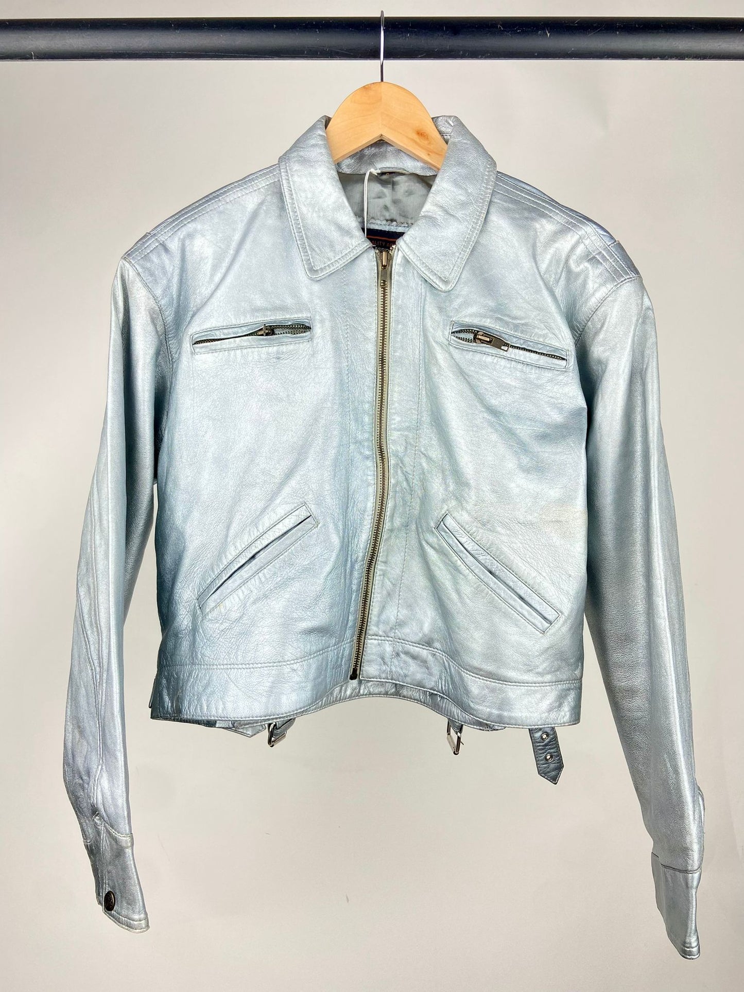 Vintage 90s Metallic Leather Jacket