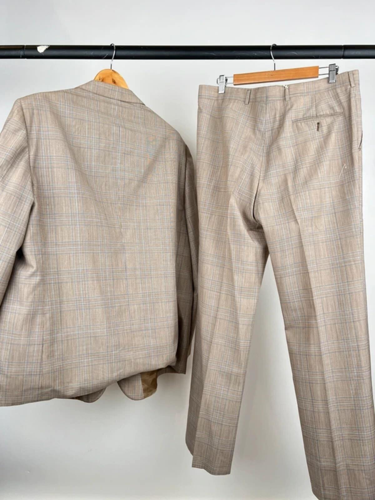 Vintage 70s Febus Italian Checked Tailored Suit
