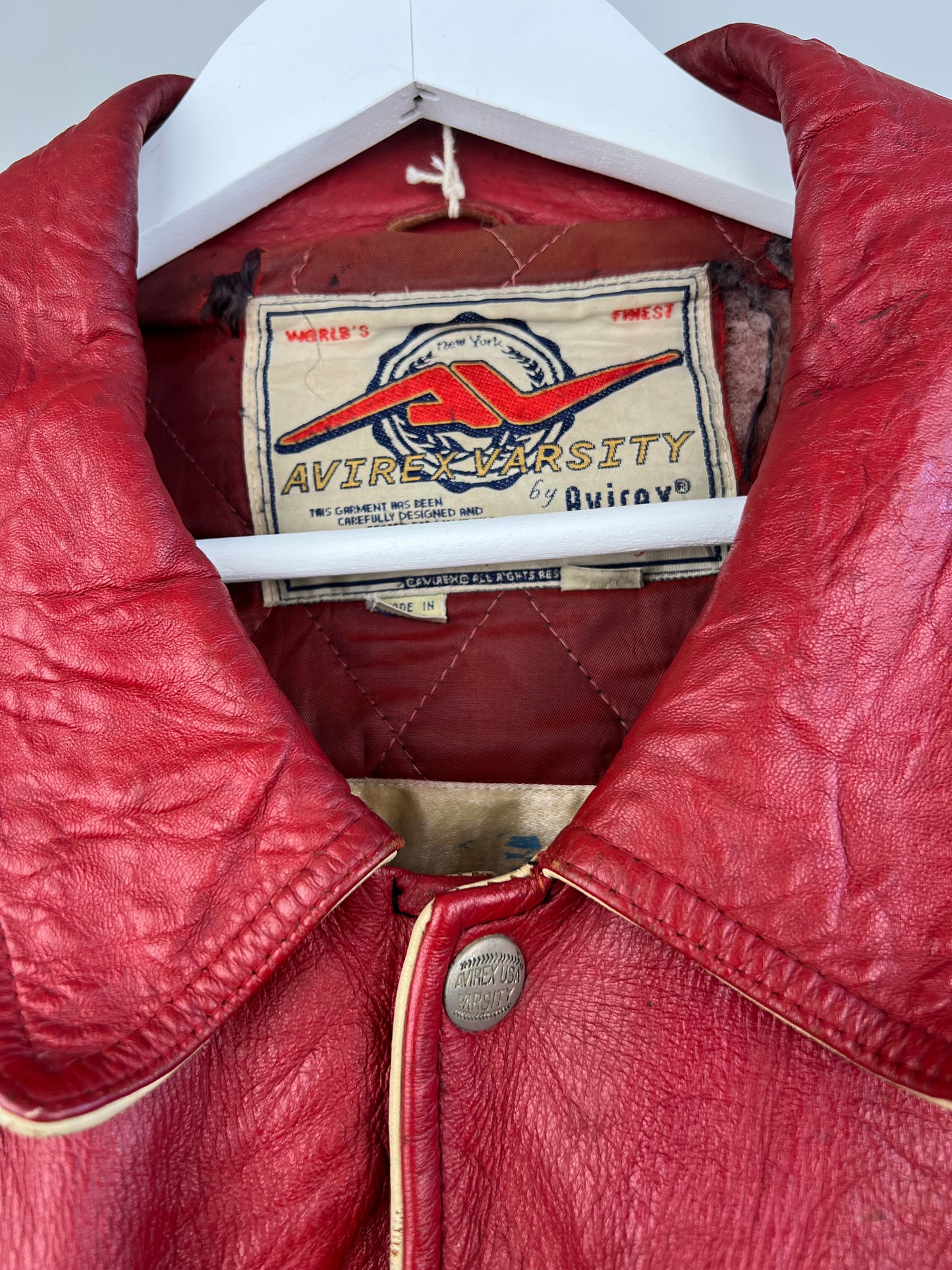 Vintage Avirex 90s Leather Varsity Jacket