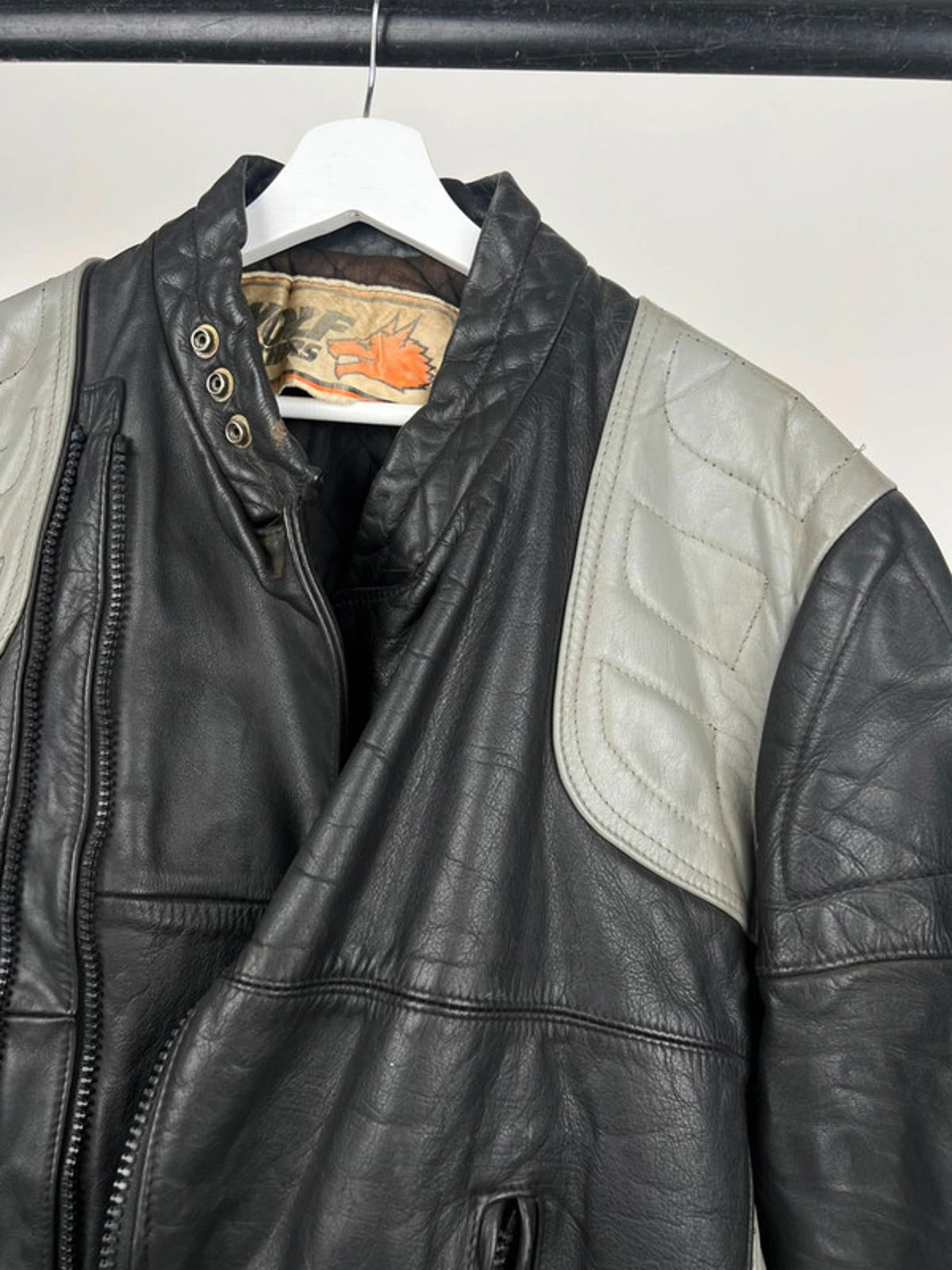 Vintage 90s Wolf Leathers Motorbike Jacket