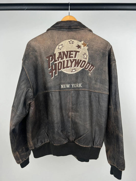 Vintage 90s Planet Hollywood Leather Jacket