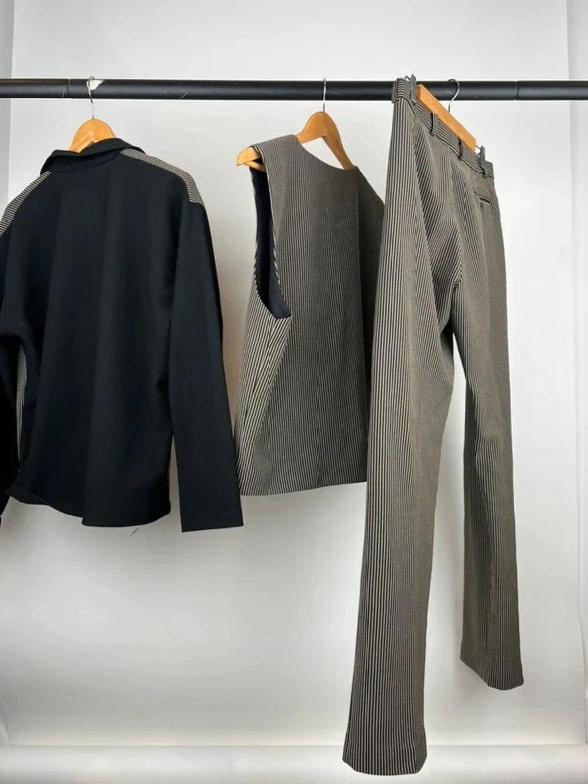 Vintage 90s Outfit Four Piece Stripe Suit