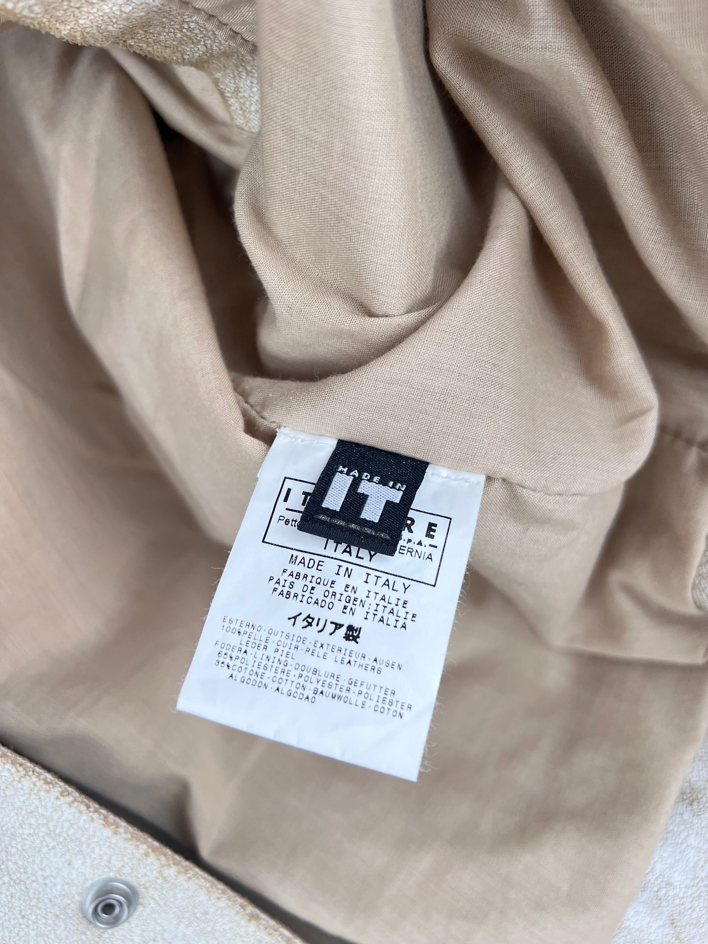 Vintage 90s Versace Gold Leather Jacket