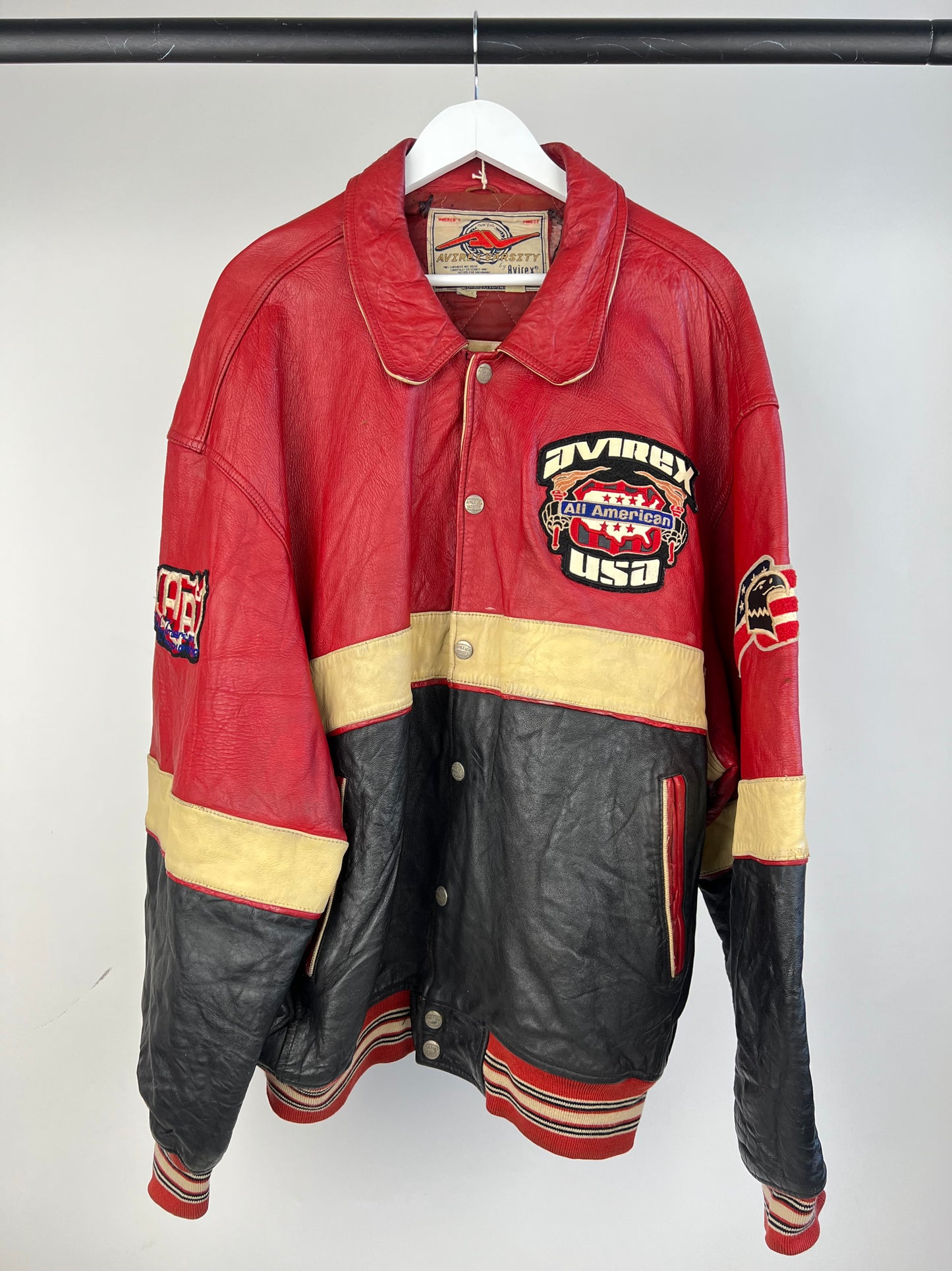 Vintage Avirex 90s Leather Varsity Jacket