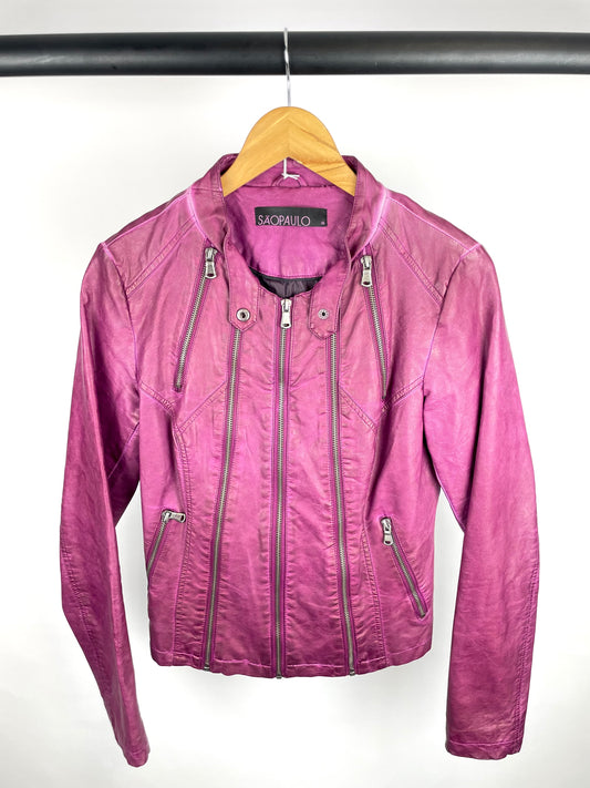 Vintage 90s SÃO PAULO Leather Jacket