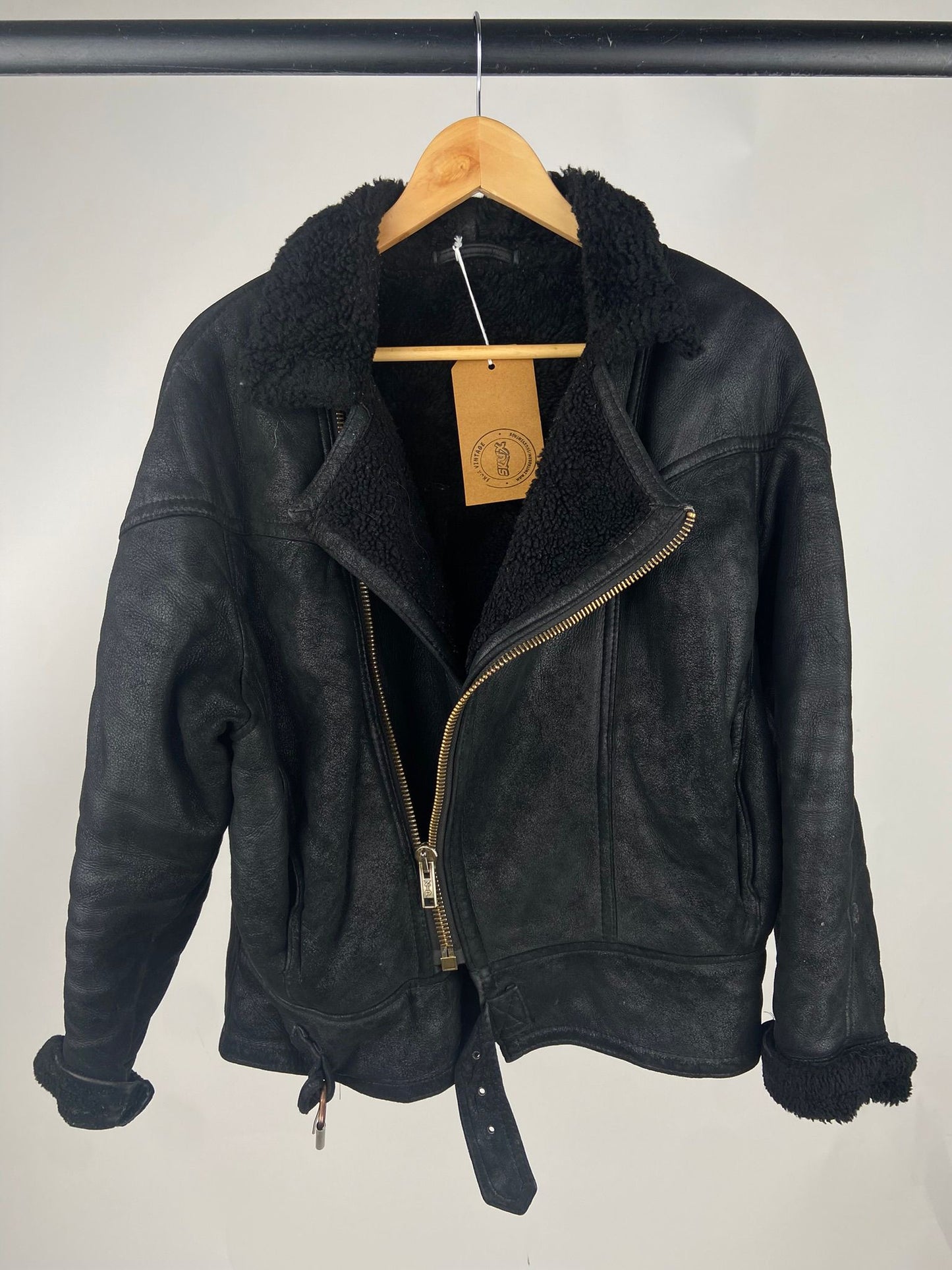 Vintage 80s Leather Aviator Jacket