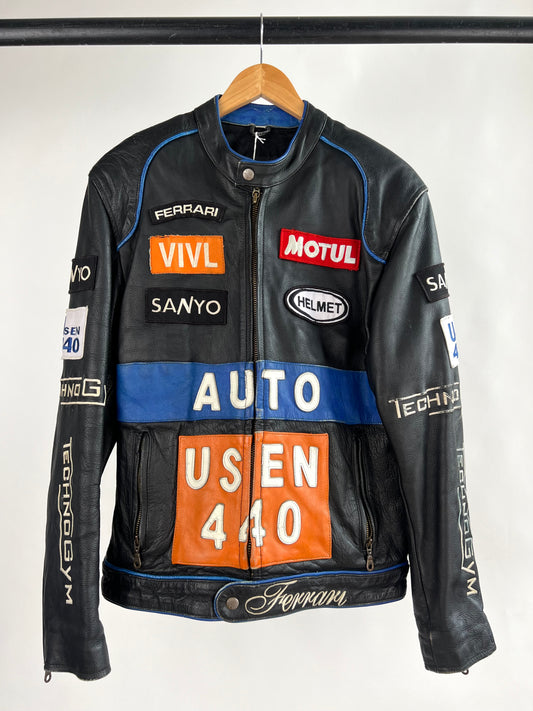 Ferrari Auto Usen 440 90s Leather Motorbike Jacket
