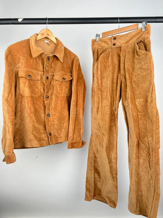 Vintage 70s Corduroy Two Piece Suit