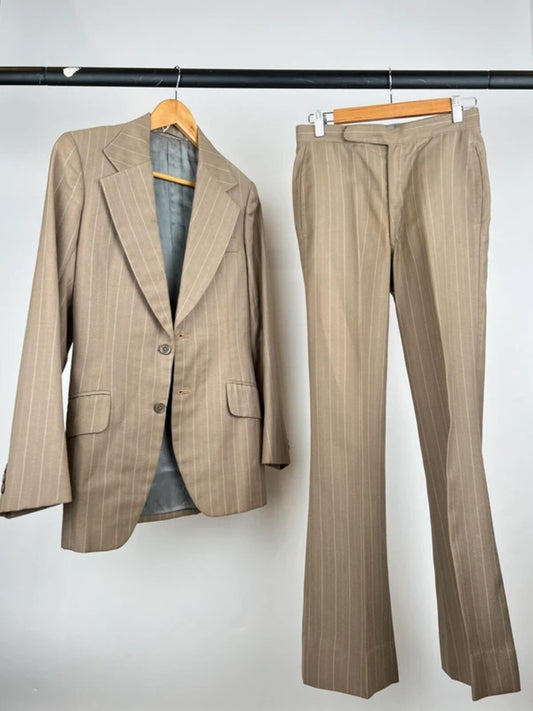 Vintage 70s Striped Flared Suit
