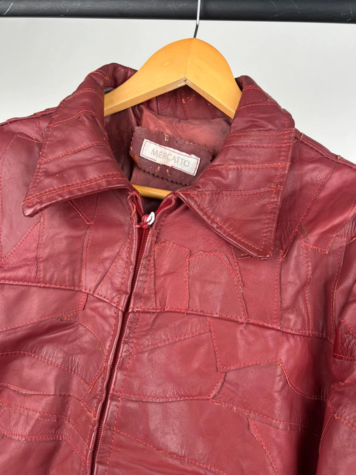 Vintage 90s Patchwork Leather Jacket
