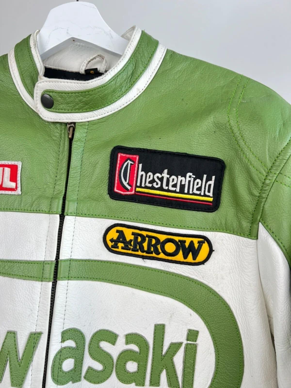 Vintage 90s Kawasaki Leather Biker Jacket
