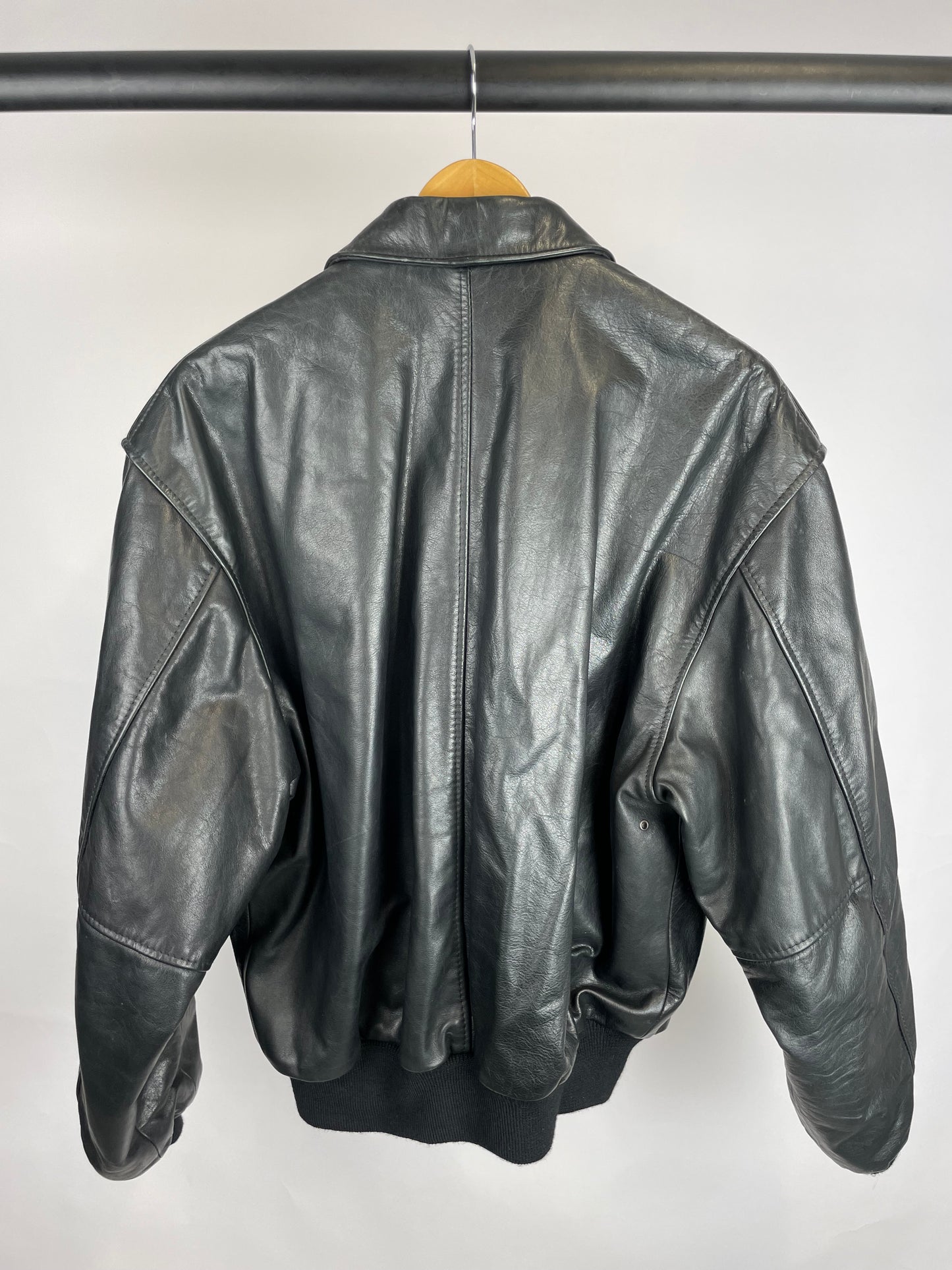 Vintage 90s One Off Bomber Leather Jacket