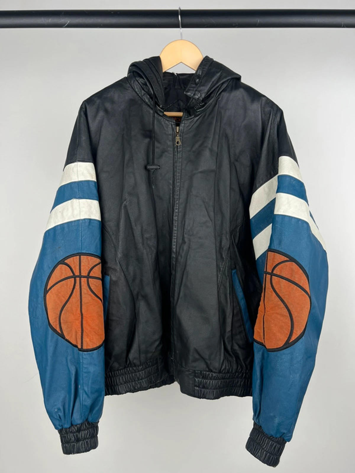 Vintage 90s New York Leather Bomber Jacket