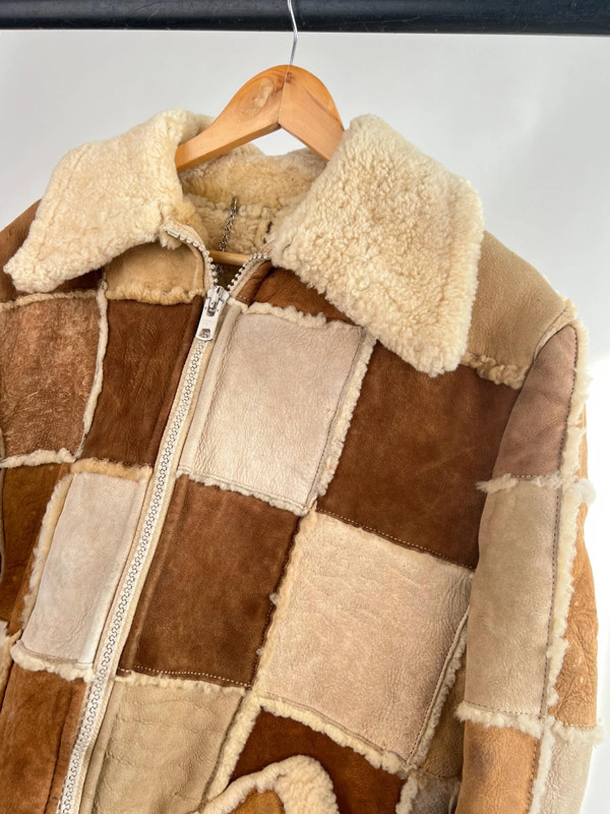 Vintage 70s Patchwork Sheepskin Jacket
