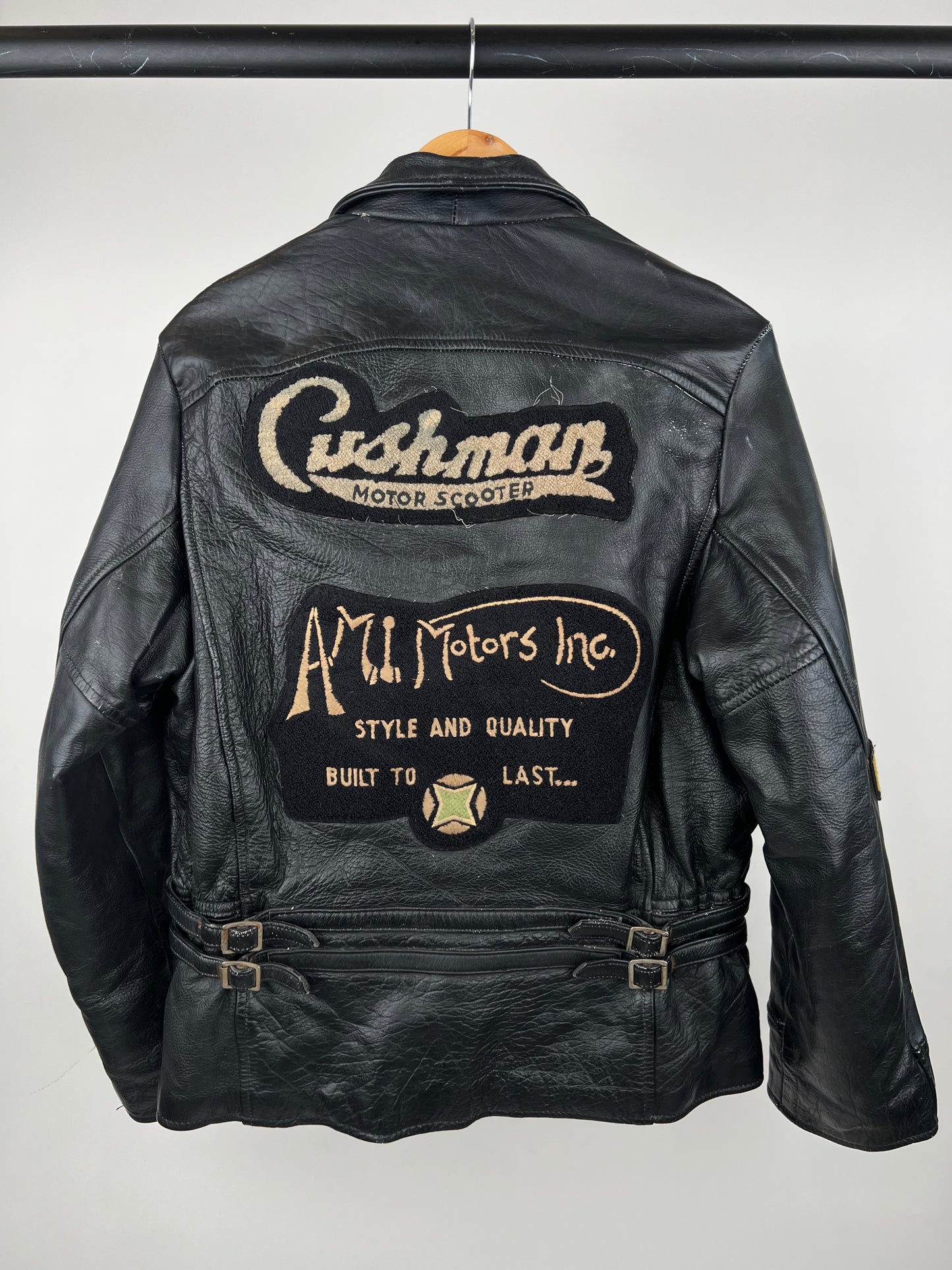 AMI 90s Leather Biker Jacket