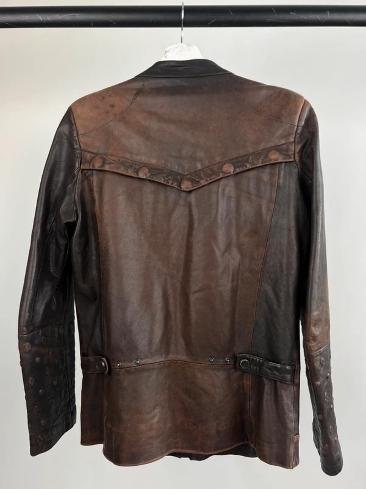 Vintage 90s Diesel Leather Military Biker Jacket
