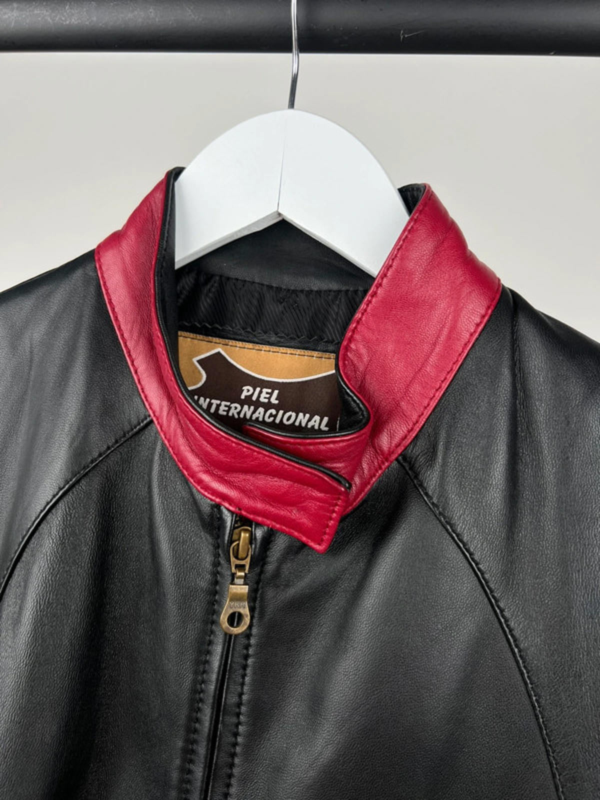Vintage 90s Piel Internacional Leather Biker Jacket