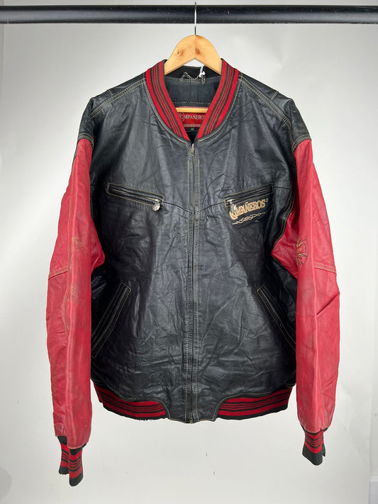 Vintage 90s Companeros Leather Bomber Jacket