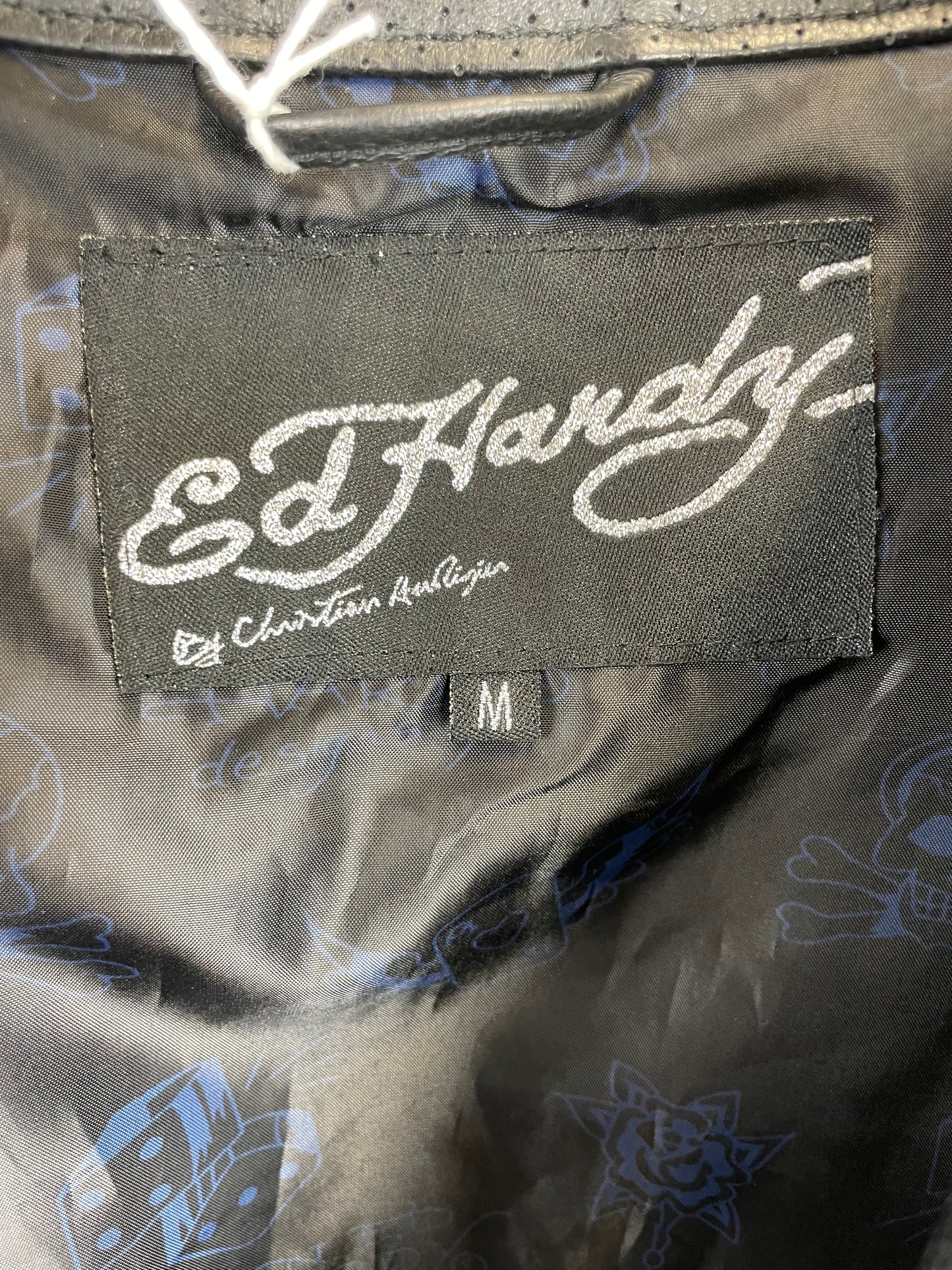 Ed Hardy 90s Live To Ride Leather Jacket