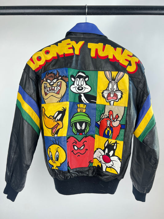 Vintage Looney Tunes 90s Leather Jacket