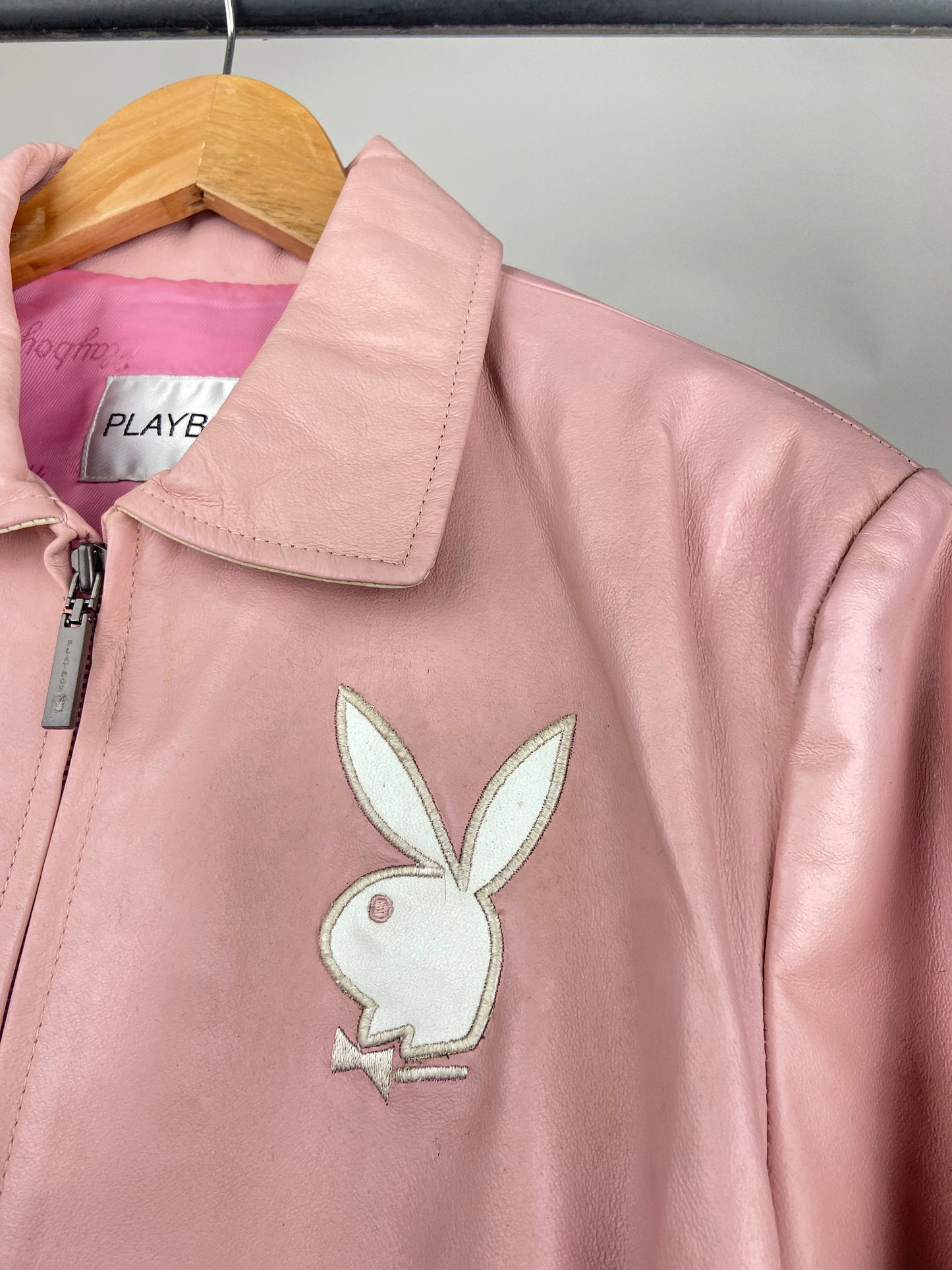 Playboy 90s Leather Bomber Jacket